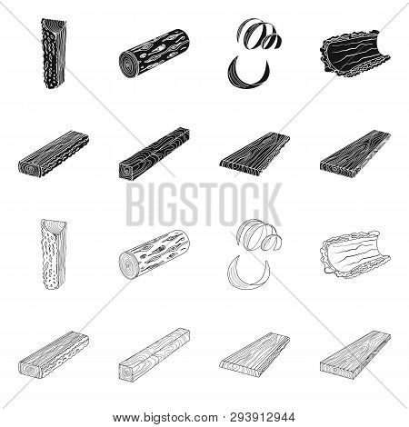 Vector Design Of Tree   And Raw  Icon. Set Of Tree   And Construction Vector Icon For Stock.