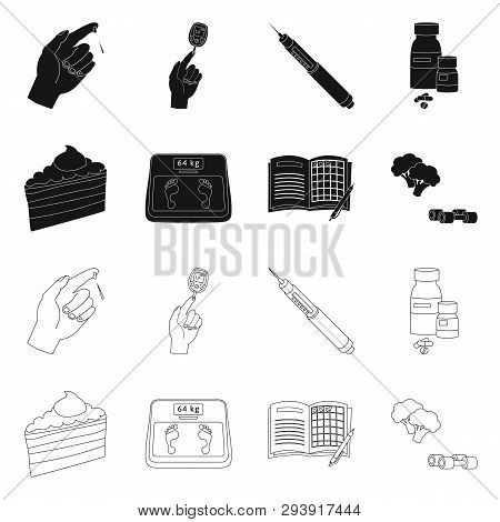 Vector Design Of Diet And Treatment  Icon. Set Of Diet And Medicine Stock Vector Illustration.