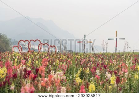 Sapa Vietnam Fansipan Peak In Morning Fog,the Highest Mountain In The Indochinese Peninsula With Lon