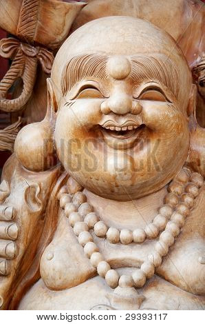 hölzernen Buddha-statue