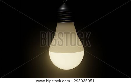Modern Led Lamp Isolated 3d, Eco Energy Concept, Close Up