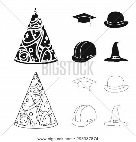 Vector Illustration Of Clothing And Cap Sign. Set Of Clothing And Beret Vector Icon For Stock.