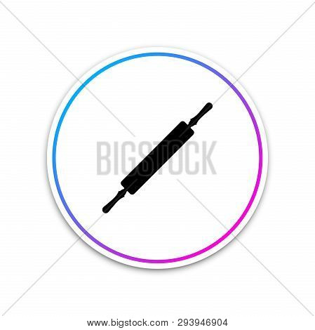 Rolling Pin Icon Isolated On White Background. Circle White Button. Vector Illustration