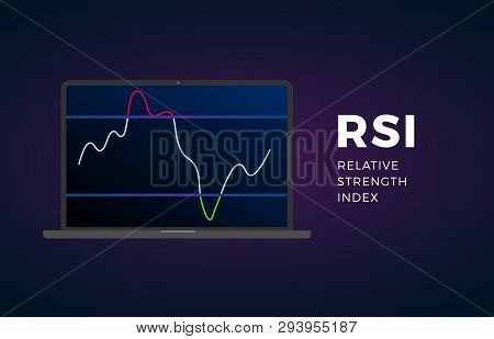 Rsi Indicator Technical Analysis. Vector Stock And Cryptocurrency Exchange Graph, Forex Analytics An