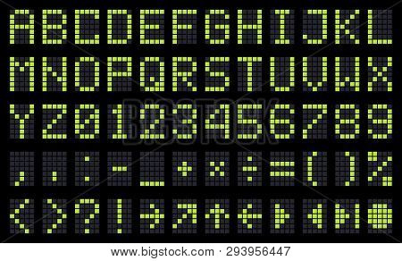 Display Letters And Figures Sympols Set. Vector Typeface.