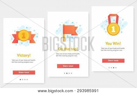 Web Banners. Home Page Concept. Awards For Winners, Champions.