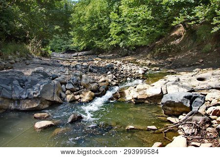 In The Mountains Of Talysh Is A Summer Day. At The Banks Of The Vilas River