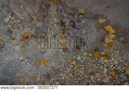 Sulphurous River At Lavino In Autumn In Abruzzo In Italy
