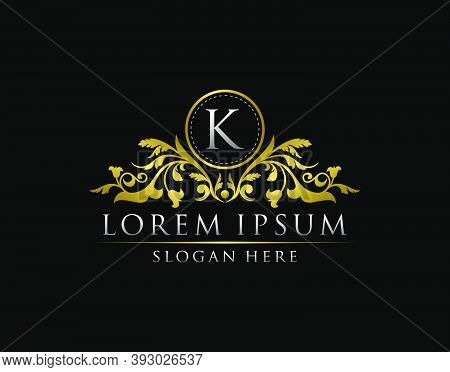 Luxury Gold K Letterlogo Template In Vector For Restaurant, Royalty, Boutique, Cafe, Hotel, Heraldic