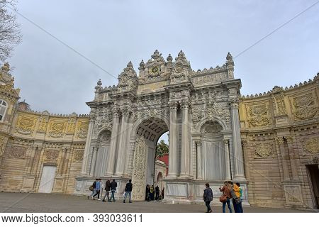 Turkey, Istanbul 20,03,2018 Dolmabahce Palace Entrance (gate Of Sultan), Istanbul, Turkey