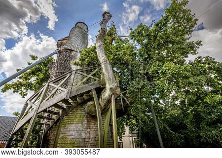 Allouville Bellefosse, France - September Circa, 2020. The Oldest Oak 1200 Years Old. With A Little 