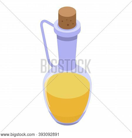 Sunflower Oil Bottle Icon. Isometric Of Sunflower Oil Bottle Vector Icon For Web Design Isolated On 