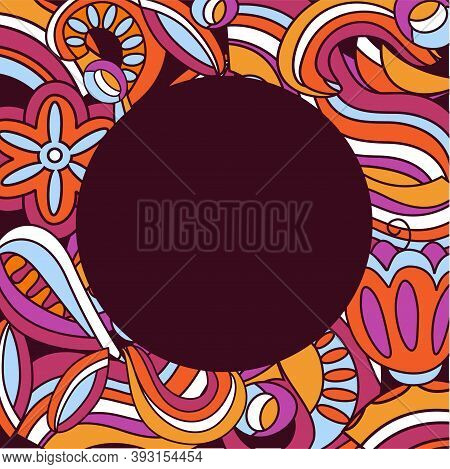 Banner With Floral And Abstract Elements, Vector Illustration Of Flowers, Leaves For Design In Roman