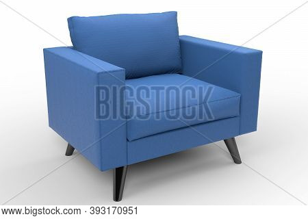Blue Armchair Pillows Image Photo Free Trial Bigstock