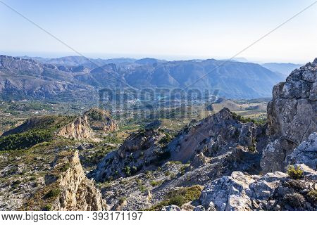 Views From The Partagat Chasms Of The Guadalest Reservoir, Confrides, Alicante, Spain.