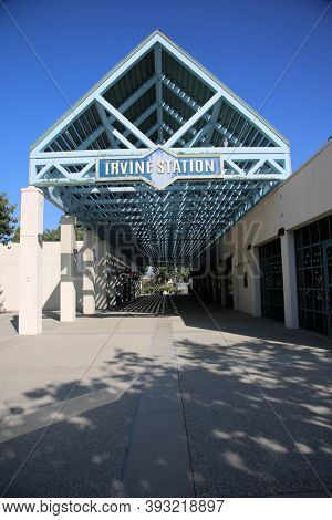 Irvine, California / USA - November 4, 2020: Irvine Transportation Center, also known as the Irvine Station, is a passenger rail and bus terminal in the Irvine Spectrum. Editorial