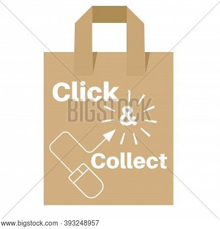 Click And Collect Internet Shopping Concept Vector On A White Background