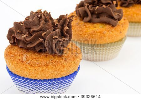 cupcakes med chokolade ganache