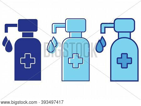 Hand Sanitizer Pump Bottle. Disinfection Concept. Liquid Soap With Pumping From Bottle. Wash Your Ha