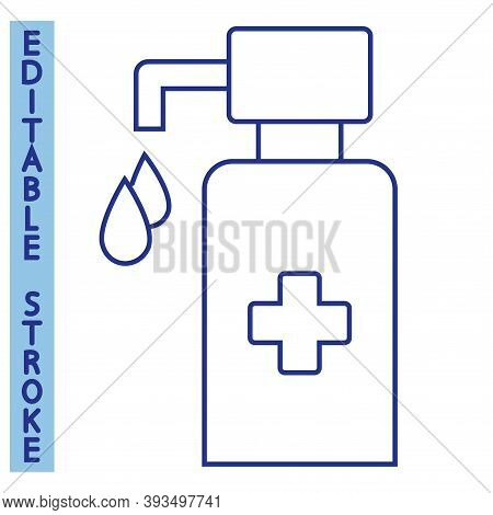 Hand Sanitizer Pump Bottle. Liquid Soap With Pumping From The Bottle. Wash Your Hands. Applying A Mo