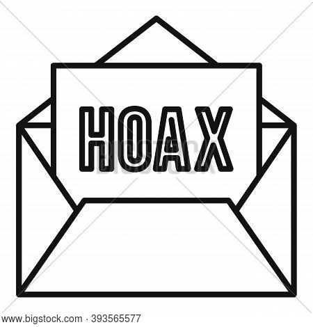 Hoax Mail Icon. Outline Hoax Mail Vector Icon For Web Design Isolated On White Background