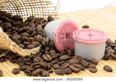 Kapsler og kaffebønner