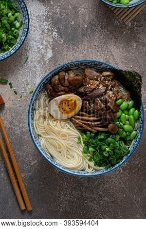 Chicken Shio Ramen Or Salted Stock Soup, Japanese Cuisine, Copy Space