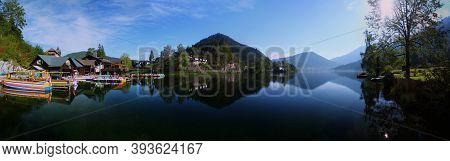 Wonderful day at the Lake: The beautiful and peaceful Lunzer See (Lake Lunz) in Lower Austria is a p