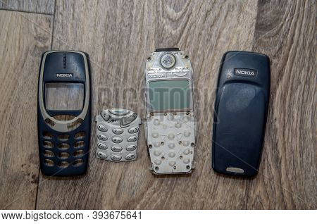 Homel, Belarus - November 8, 2020: Nokia 3310 Mobile Phone, One Of Nokias Most Popular Phones, First