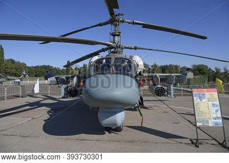 Rostov-on-don, Russia - August 29, 2020 : Helicopter Ka-52 At A Military Training Ground
