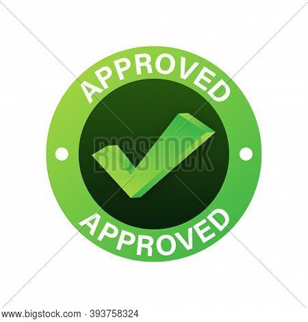 Approved Medal. Round Stamp For Approved And Tested Product, Software And Services. Vector Stock Ill