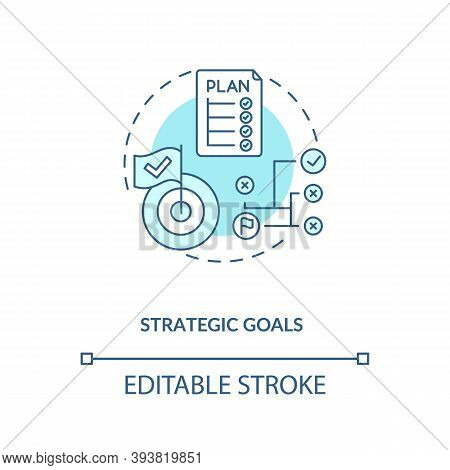Strategic Goals Concept Icon. Mobile App Development Process. Sketching Plan For Application Creatio