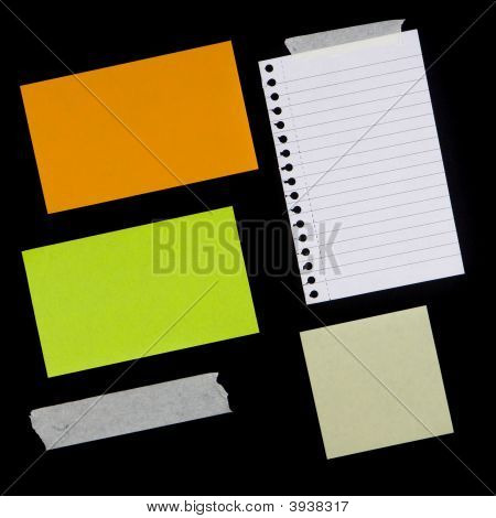 Various Pieces Of Paper And Tape