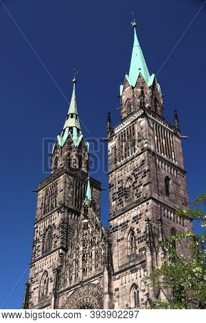 Germany Landmarks. St Lorenz Church (lorenzkirche) - Gothic Landmark Of Nuremberg, Germany.