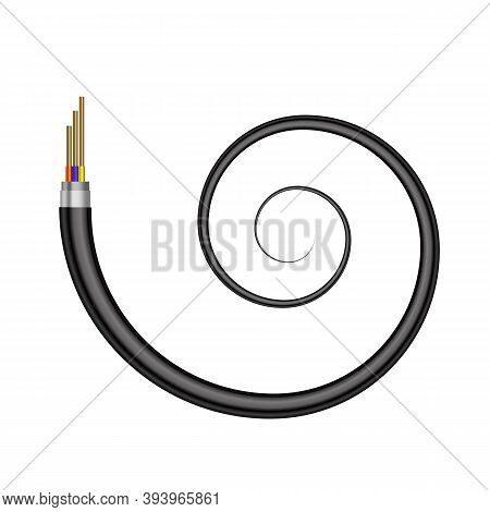 Coaxial Digital Cable Isolated On White Background.