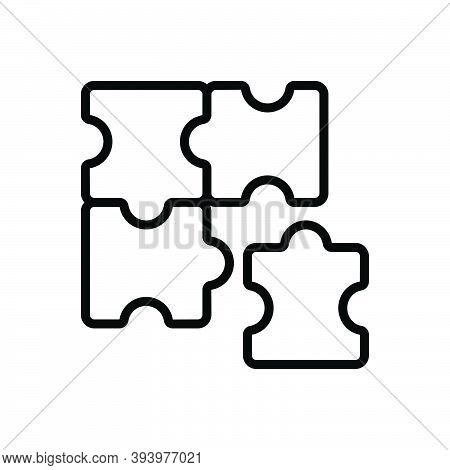 Black Line Icon For Involved Complicated Complex Difficult Puzzle Recognize Infographic