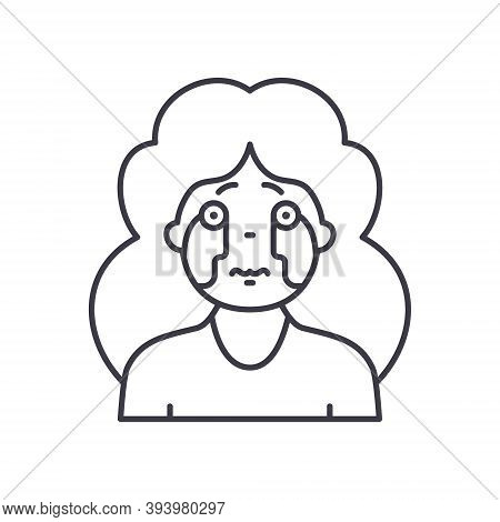 Afraid Icon, Linear Isolated Illustration, Thin Line Vector, Web Design Sign, Outline Concept Symbol