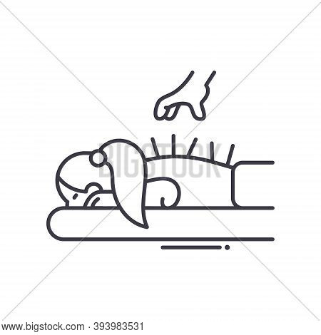 Acupuncture Icon, Linear Isolated Illustration, Thin Line Vector, Web Design Sign, Outline Concept S