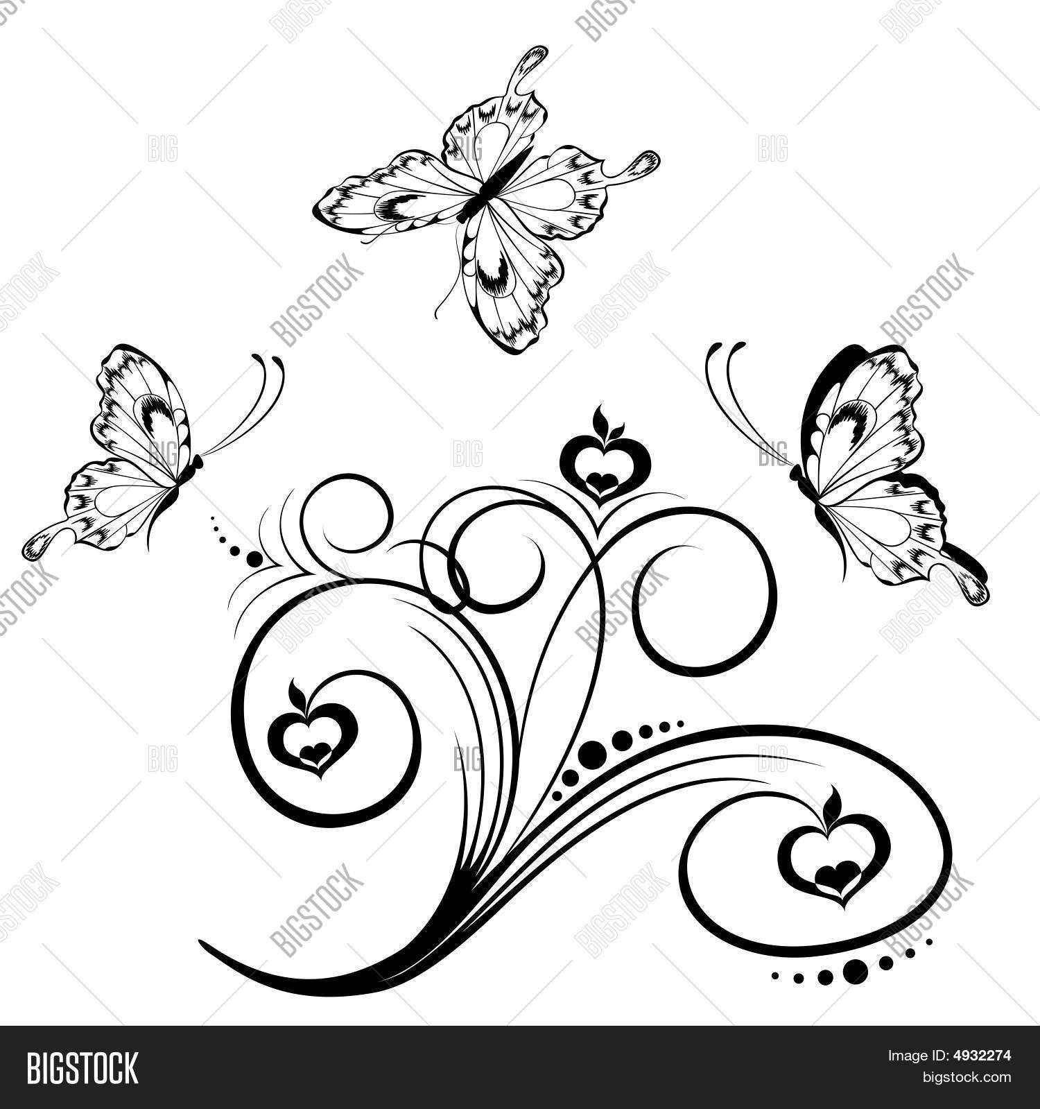 Flowers Butterflies Vector & Photo (Free Trial) Bigstock