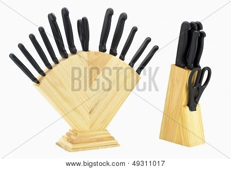 ensemble de couteau de cuisine isolé sur fond blanc