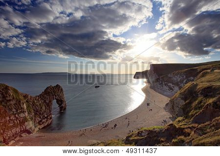 Sunset arriving at Durdle Door