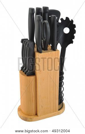 ensemble de couteau de cuisine isolé sur fond blanc