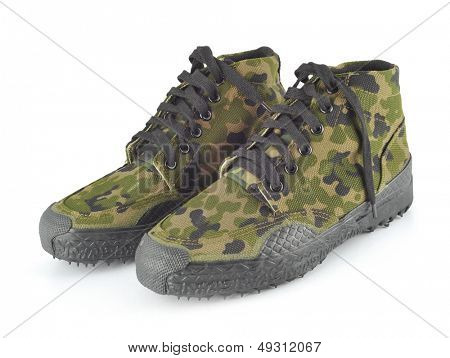 Scarpe di tela mimetica militare