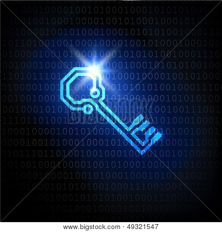 The key and binary code password. Vector background.