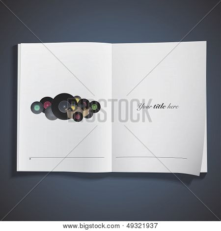 Wallpaper Of Vinyl Printed On Book. Vector Design