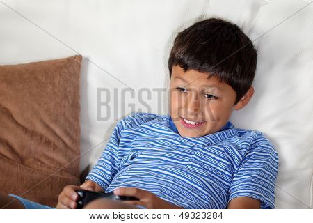 Young Boy Playing Computer Game