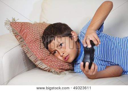 Young Boy Playing Computer Game