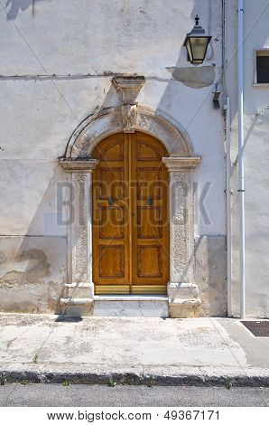 Wooden door. Mattinata. Puglia. Italy.