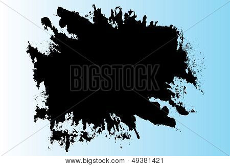 Black Splatter on blue background