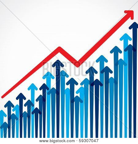 business graph design with arrow stock